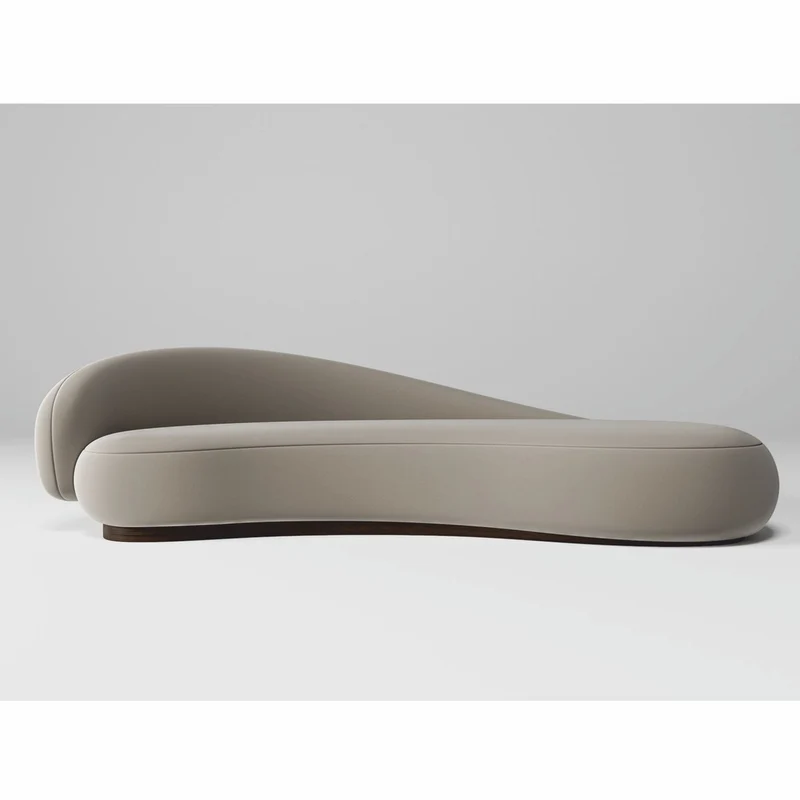 Casa Padrino Luxus Samt Sofa Linke Seite Grau / Dunkelbraun 280 cm - Wohnzimmer & Hotel Möbel