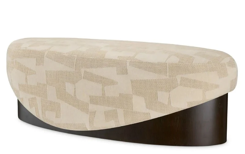 Casa Padrino Luxus Sitzbank Sandfarben / Schwarz 140 cm - Hotel Möbel