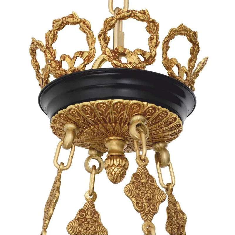 Casa Padrino Luxus Barock Kronleuchter Antik Gold / Schwarz Ø 97 x H. 99 cm - Luxus Qualität