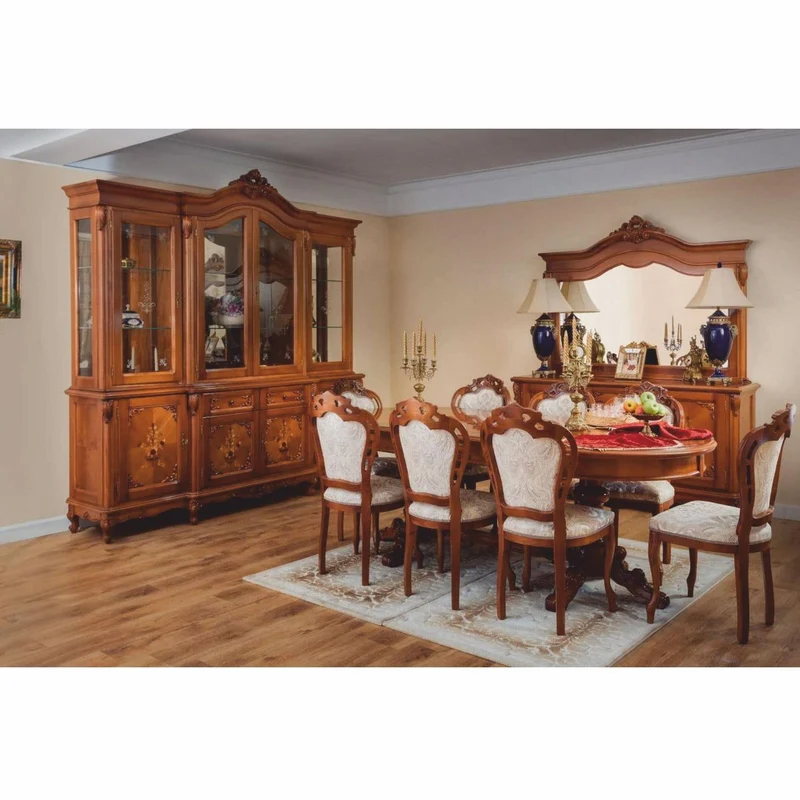 Casa Padrino Luxus Barock Sideboard mit Spiegel Braun - Esszimmer Möbel im Barockstil