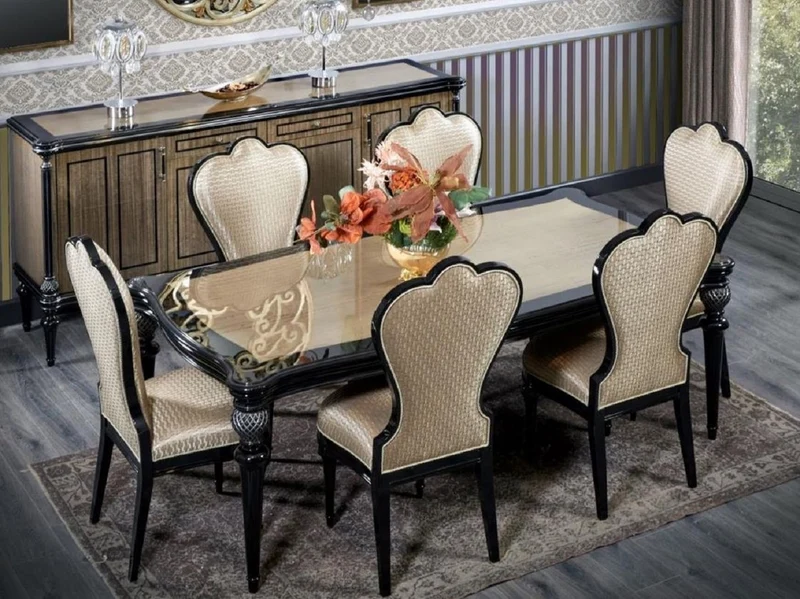 Casa Padrino Luxus Barock Sideboard Braun / Schwarz 228 cm - Barock Möbel