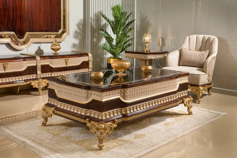 Casa Padrino Luxus Barock Wohnzimmer Sessel Grau / Dunkelbraun / Gold - Barock Möbel