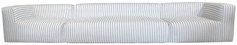 Casa Padrino Luxus Wohnzimmer Sofa mit Streifen Weiß / Blau 450 cm