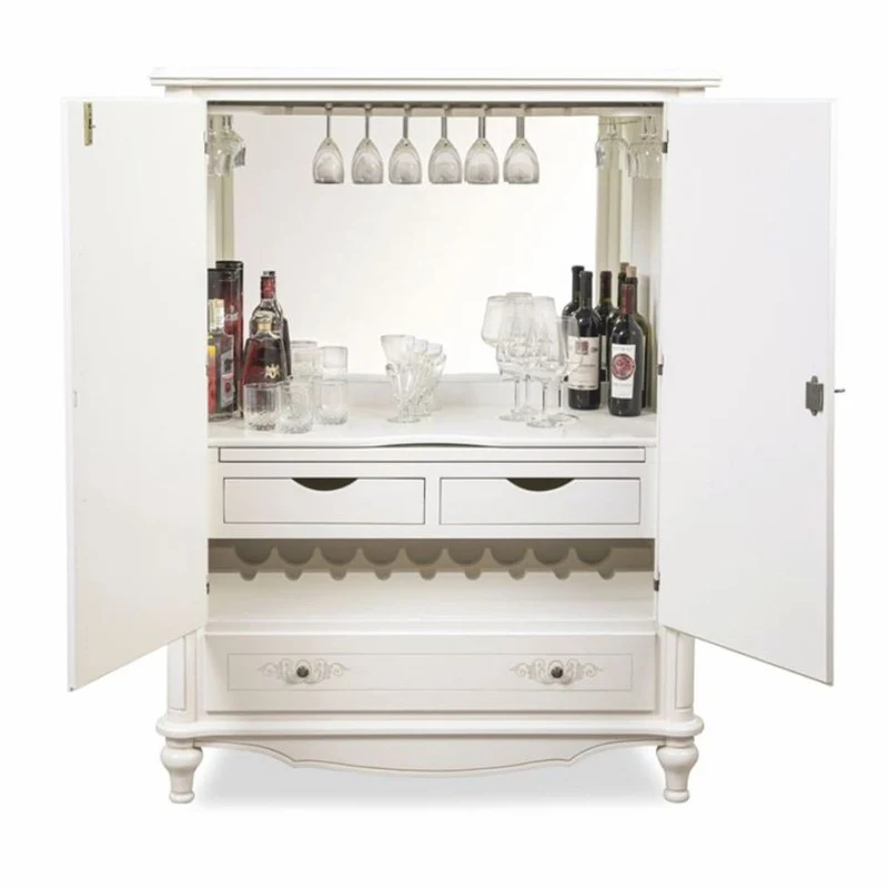 Casa Padrino Luxus Barock Barschrank Weiß H. 160 cm - Barockstil Bar Möbel