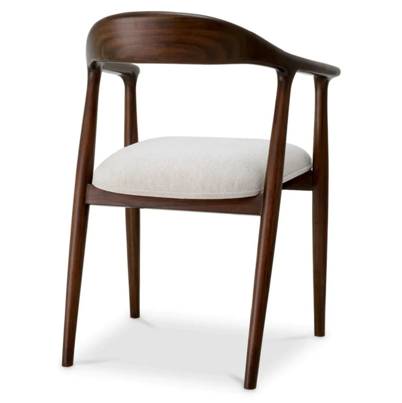 Casa Padrino Luxus Esszimmer Stuhl mit Armlehnen Braun / Creme - Restaurant Möbel