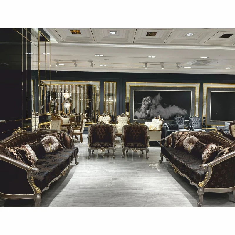 Casa Padrino Luxus Barock Sessel Schwarz / Grau / Gold H. 107 cm - Barock Möbel