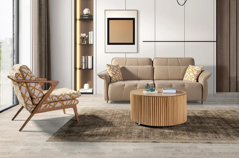 Casa Padrino Luxus Wohnzimmer & Hotel Sessel Grau / Orange / Braun - Wohnzimmer & Hotel Möbel