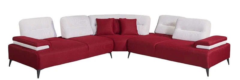 Casa Padrino Luxus Ecksofa Bordeauxrot / Weiß / Grau 310 x 310 cm - Wohnzimmer Sofa