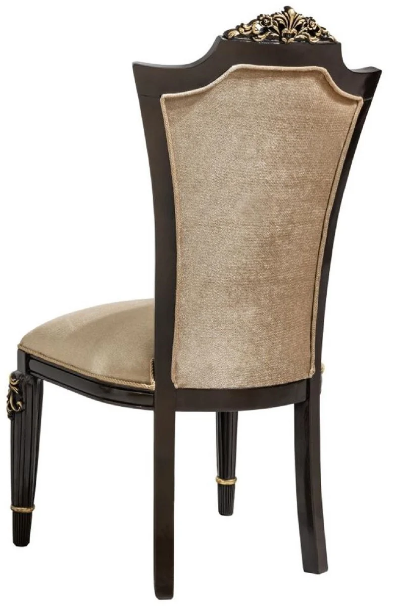 Casa Padrino Luxus Barock Esszimmer Stuhl 4er Set Hellbraun - Barock Möbel
