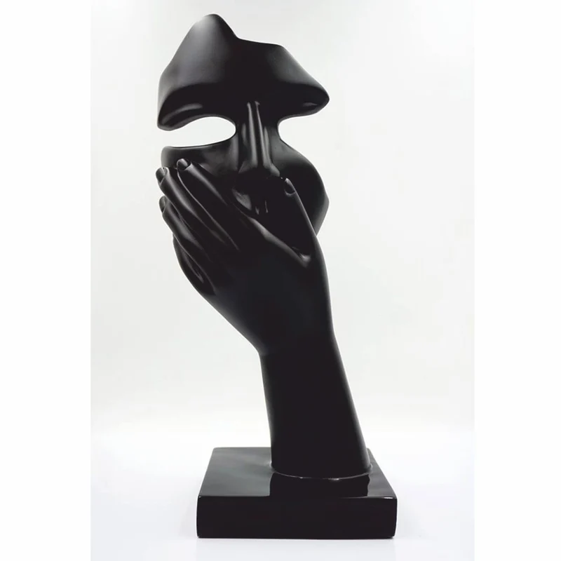 Casa Padrino Deko Skulptur Schwarz H. 50 cm - Deko Figuren