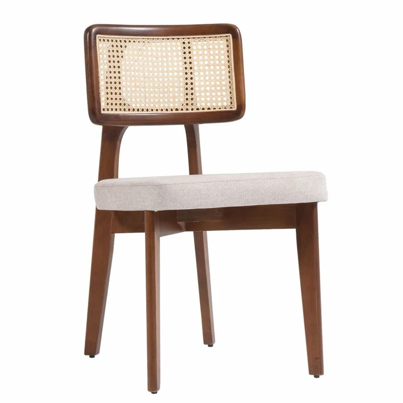 Casa Padrino Luxus Esszimmer Stuhl 6er Set Grau / Braun / Naturfarben H. 85 cm