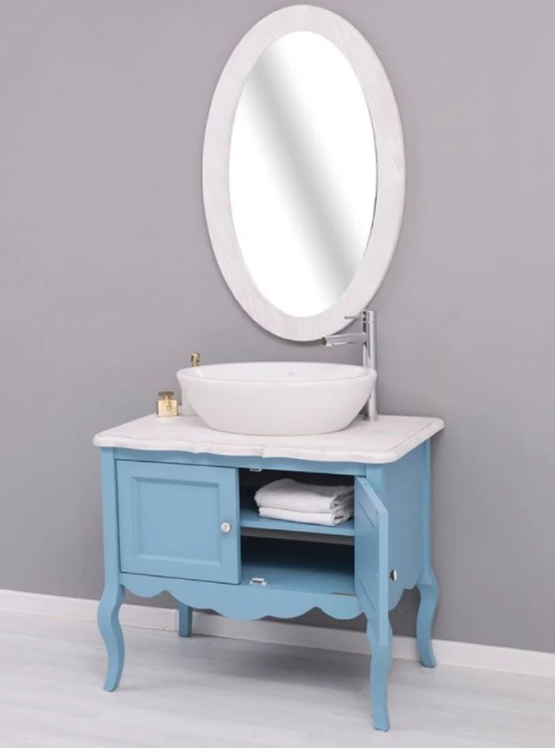 Casa Padrino Landhausstil Badezimmer Set Hellblau / Hellgrau - Landhausstil Badezimmer Möbel