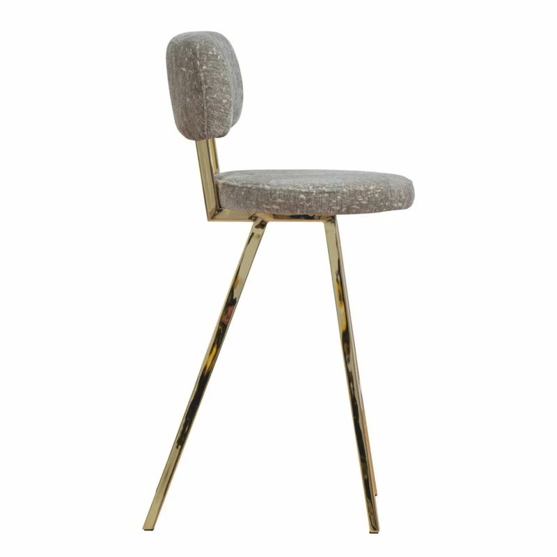 Casa Padrino Luxus Barstuhl 6er Set Grau / Gold H. 106 cm - Bar Möbel