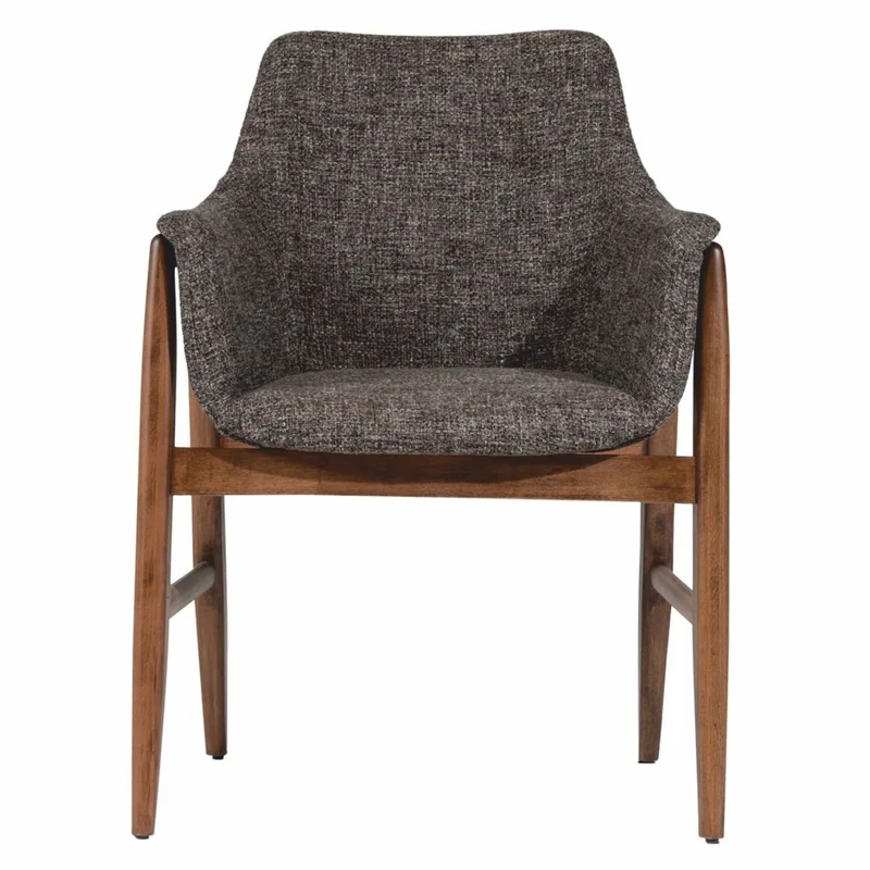 Casa Padrino Luxus Esszimmer Stuhl 6er Set mit Armlehnen Schwarz / Braun H. 86 cm
