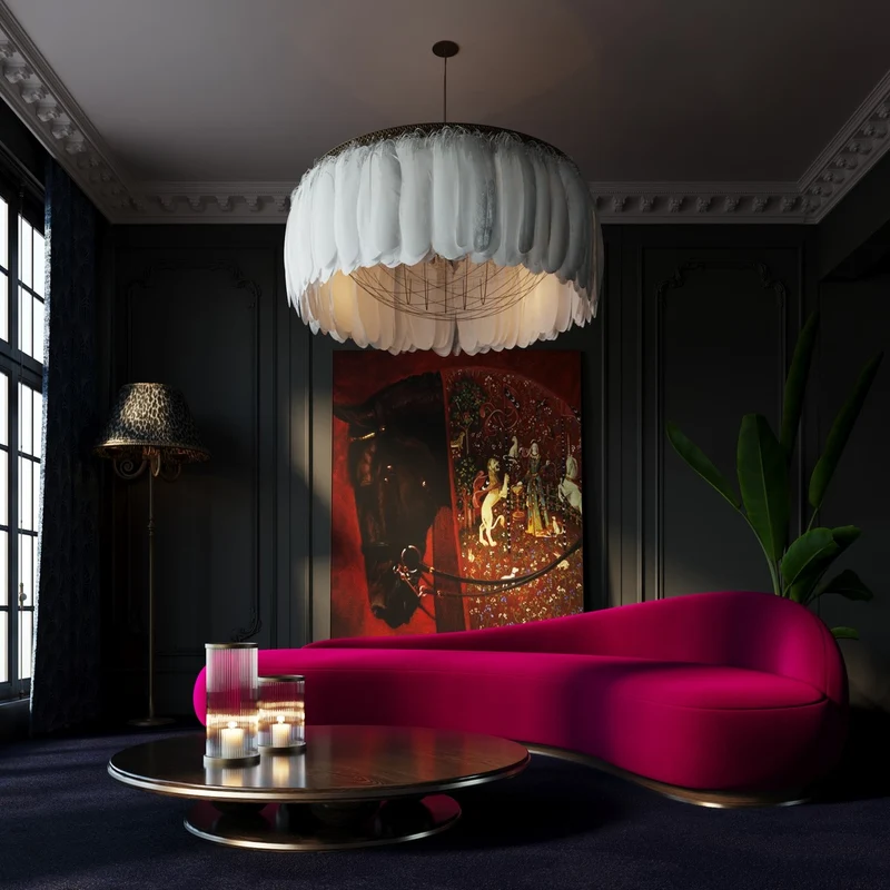 Casa Padrino Luxus Samt Sofa Rechte Seite Pink / Braun / Silber 280 cm - Wohnzimmer & Hotel Möbel