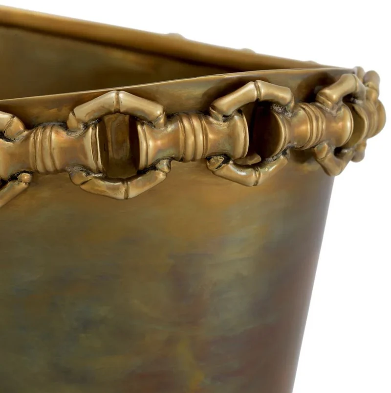 Casa Padrino Luxus Weinkühler Vintage Messing H. 21 cm - Champagnerkühler - Hotel Accessoires