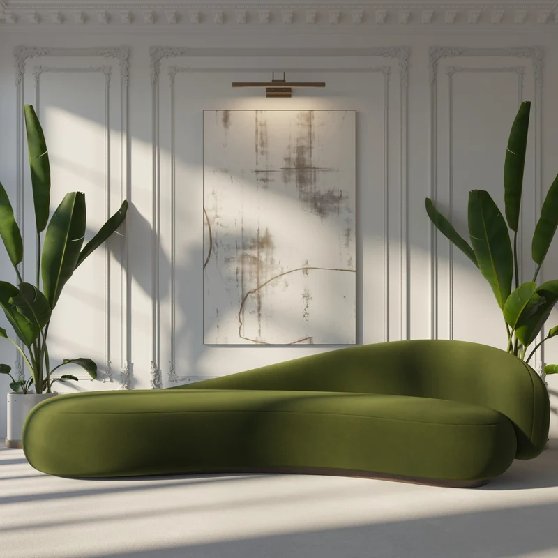 Casa Padrino Luxus Samt Sofa Rechte Seite Grün / Dunkelbraun 280 cm - Wohnzimmer & Hotel Möbel
