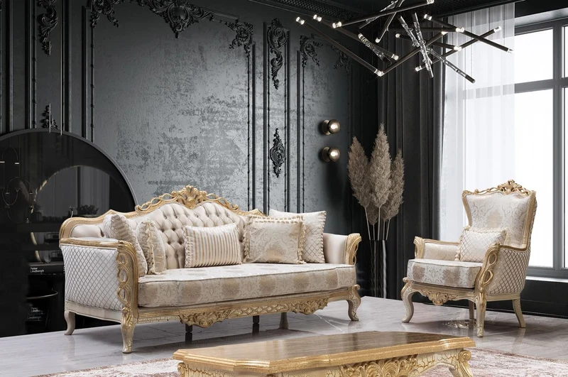 Casa Padrino Luxus Barock Wohnzimmer Sessel Weiß / Antik Gold - Prunkvolle Barock Möbel