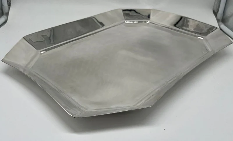 Casa Padrino Luxus Messing Serviertablett Silber 46 cm - Gastronomie Accessoires