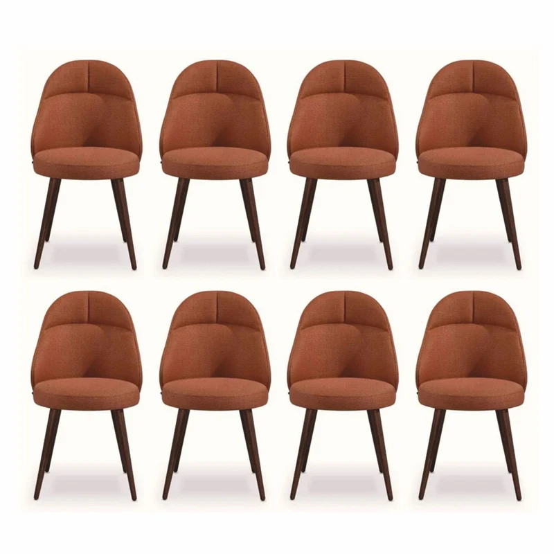 Casa Padrino Luxus Esszimmer Stuhl 8er Set Cognacfarben / Braun - Esszimmer Möbel