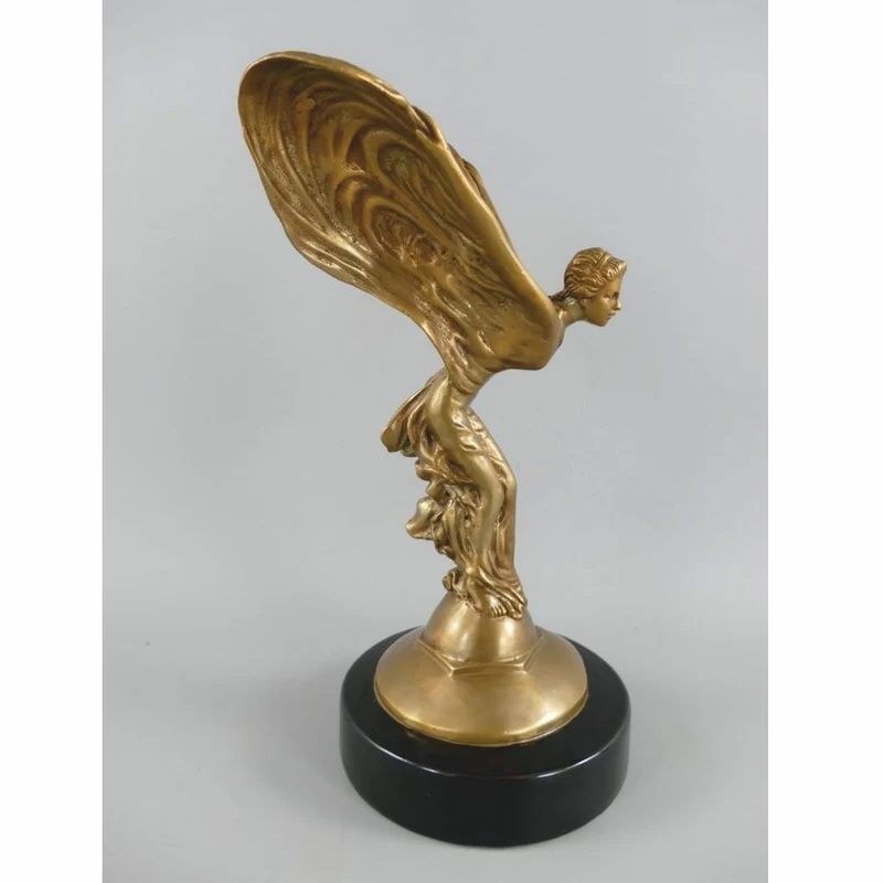 Casa Padrino Luxus Bronze Skulptur Frau mit Flügel H. 33 cm - Schreibtisch Deko