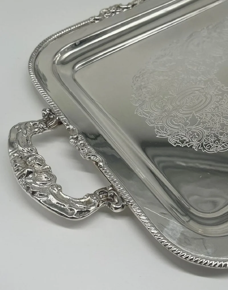 Pompöös by Casa Padrino Luxus Barock Serviertablett Krone Silber 47 cm - designed by Harald Glööckler