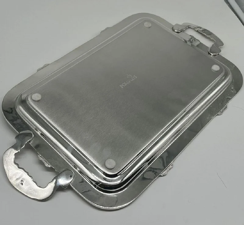 Pompöös by Casa Padrino Luxus Barock Serviertablett Krone Silber 47 cm - designed by Harald Glööckler