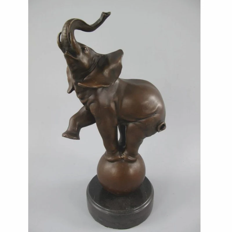 Casa Padrino Bronze Deko Skulptur Elefant Bronze / Schwarz H. 33 cm - Deko Figur