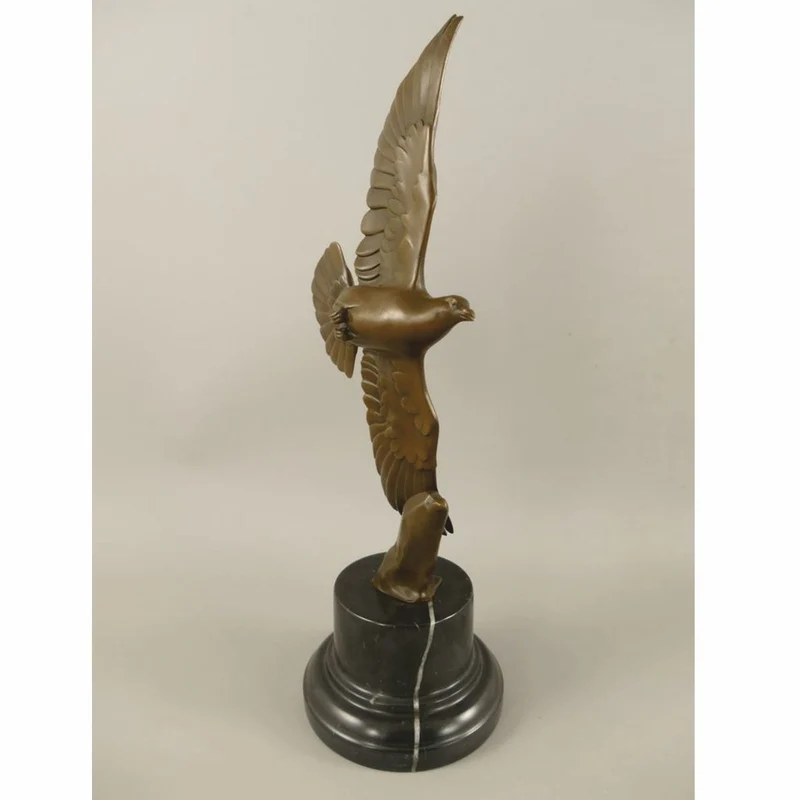 Casa Padrino Luxus Bronze Deko Skulptur Taube Bronze / Schwarz H. 39 cm