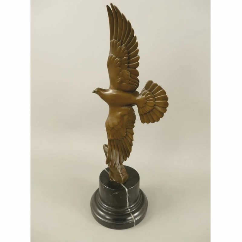 Casa Padrino Luxus Bronze Deko Skulptur Taube Bronze / Schwarz H. 39 cm