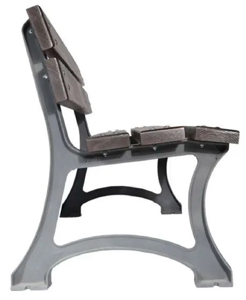 Casa Padrino Industrie Stil Gartenbank Dunkelbraun / Grau 180 cm