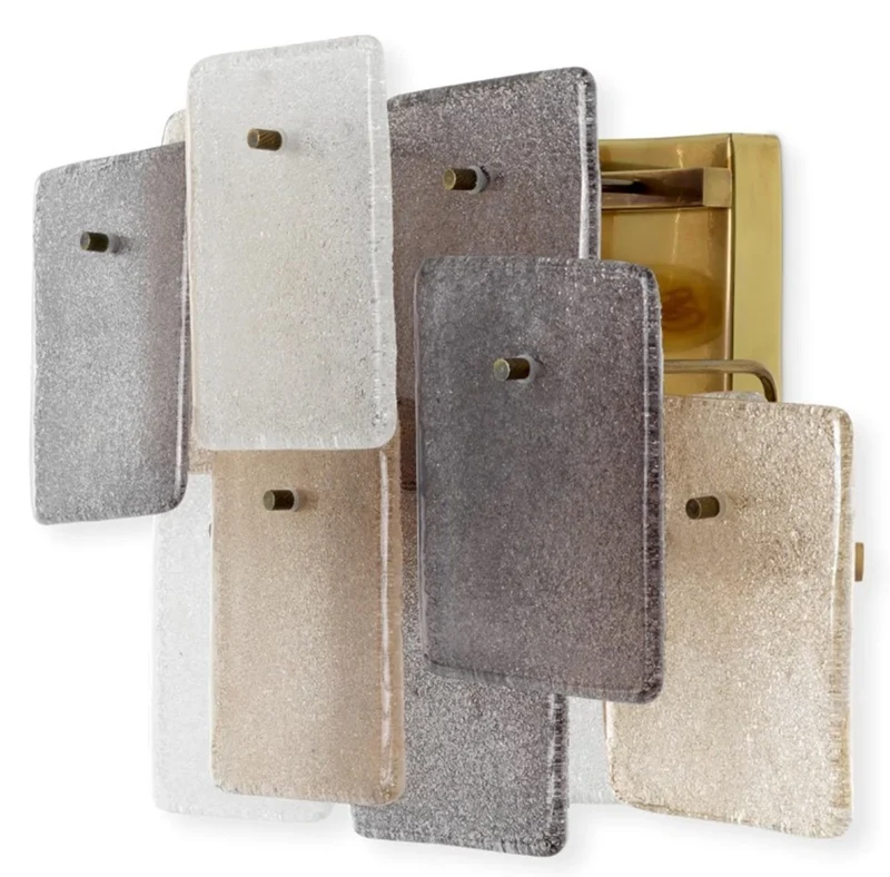 Casa Padrino Luxus Wandleuchte Vintage Messing Finish / handgemachtes Glas B. 47,5 cm x T. 18 cm x H. 30 cm - Luxus Leuchten