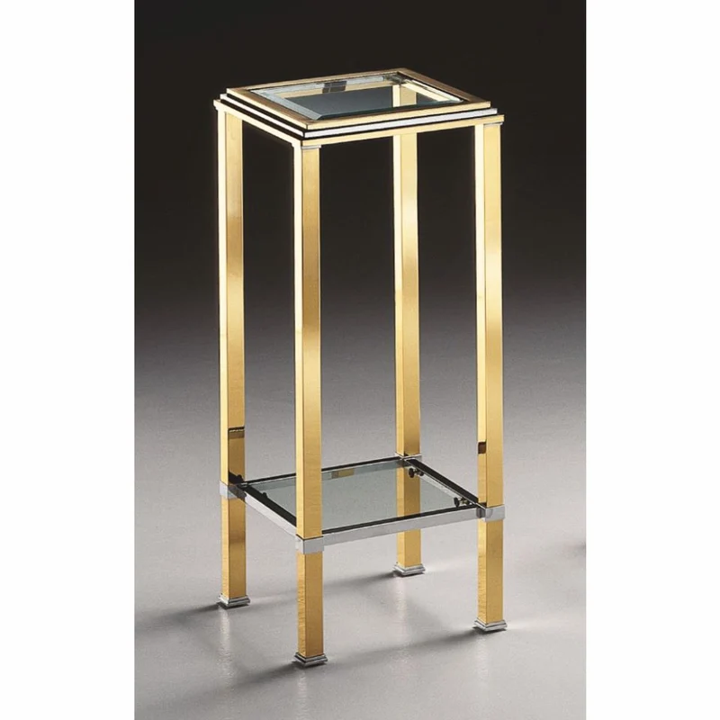 Casa Padrino Luxus Messing Säule Gold / Silber H. 84 cm - Made in Italy