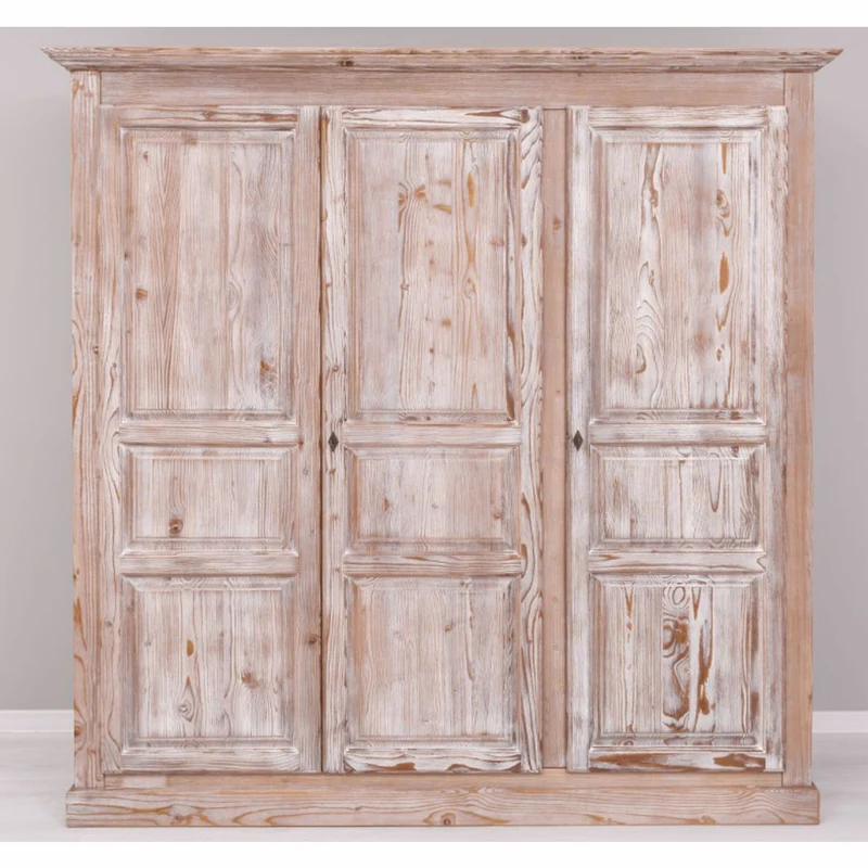 Casa Padrino Landhausstil Schlafzimmer Schrank Antik Naturfarben 212 cm - Schlafzimmer Möbel