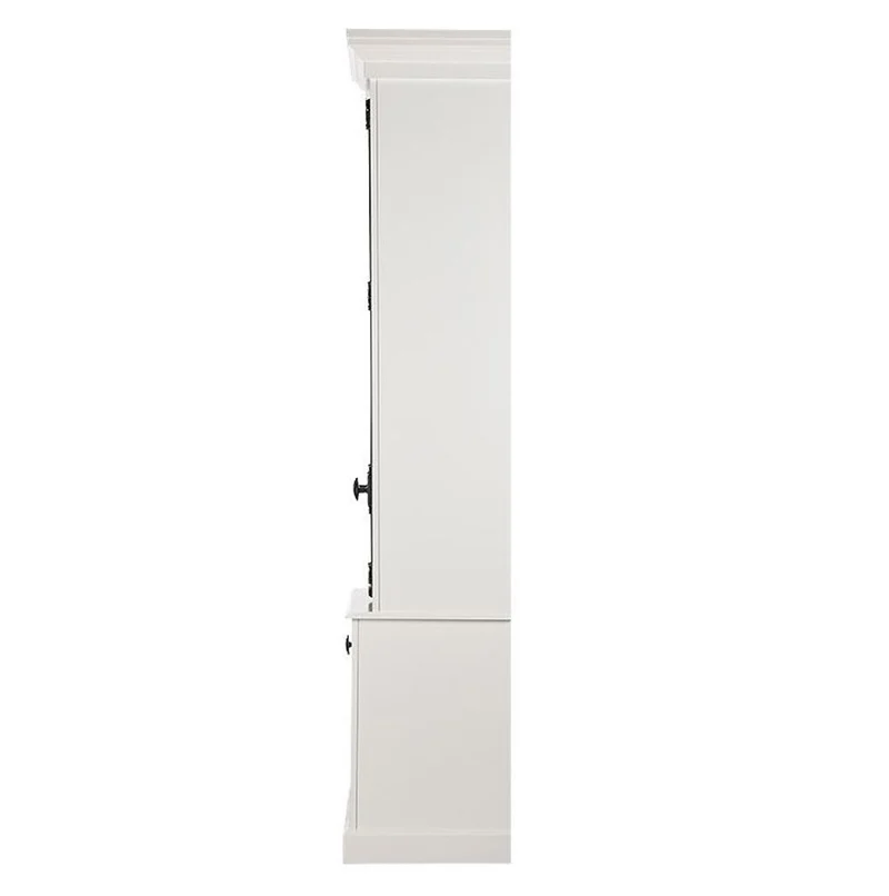 Casa Padrino Massivholz Schrank Weiß mit großzügigem Stauraum 48 x 88 x 245cm mit 4 Türen