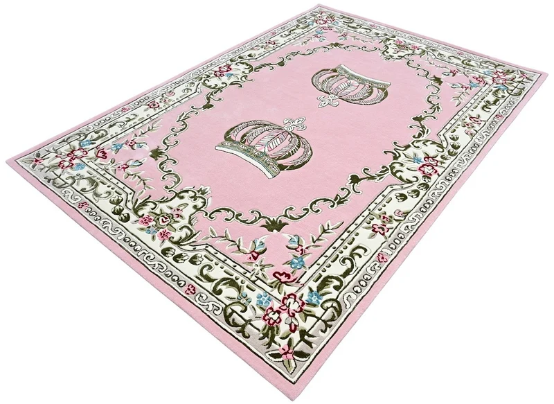 Pompöös by Casa Padrino Luxus Barock Teppich Krone von Harald Glööckler Rosa - Verschiedene Größen
