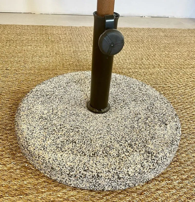 Casa Padrino Luxus Sonnenschirm mit Ständer Naturfarben 300 x 200 cm