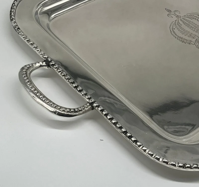 Pompöös by Casa Padrino Luxus Barock Serviertablett Krone Silber 48 cm - designed by Harald Glööckler