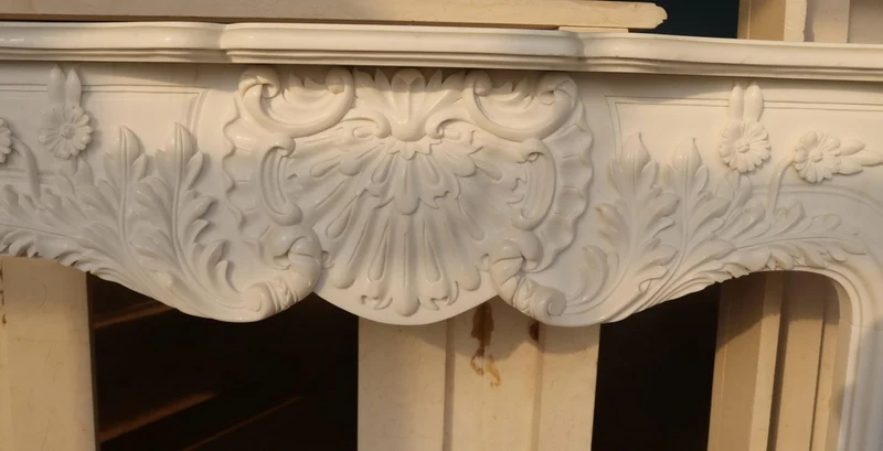 Casa Padrino Luxus Barock Marmor Kaminumrandung Weiß 168 x H. 122 cm