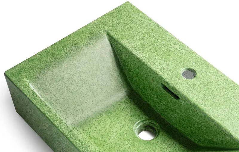 Casa Padrino Luxus Beton Waschbecken Matt Grün 60 cm