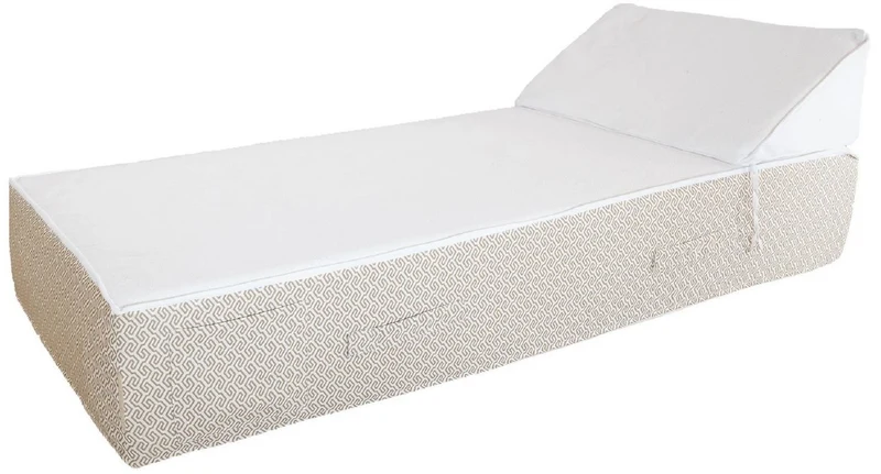 Casa Padrino Luxus Gartenliege - Poolliege Weiß / Beige 180 x 80 cm