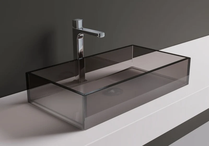 Casa Padrino Luxus Glas Waschbecken Bronze 65 cm - Made in Italy