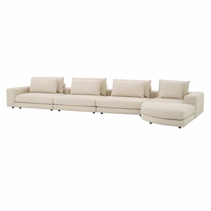 Casa Padrino Luxus Ecksofa Beige / Schwarz 388 x 360 cm - Modulares Wohnzimmer Sofa - Luxus Möbel