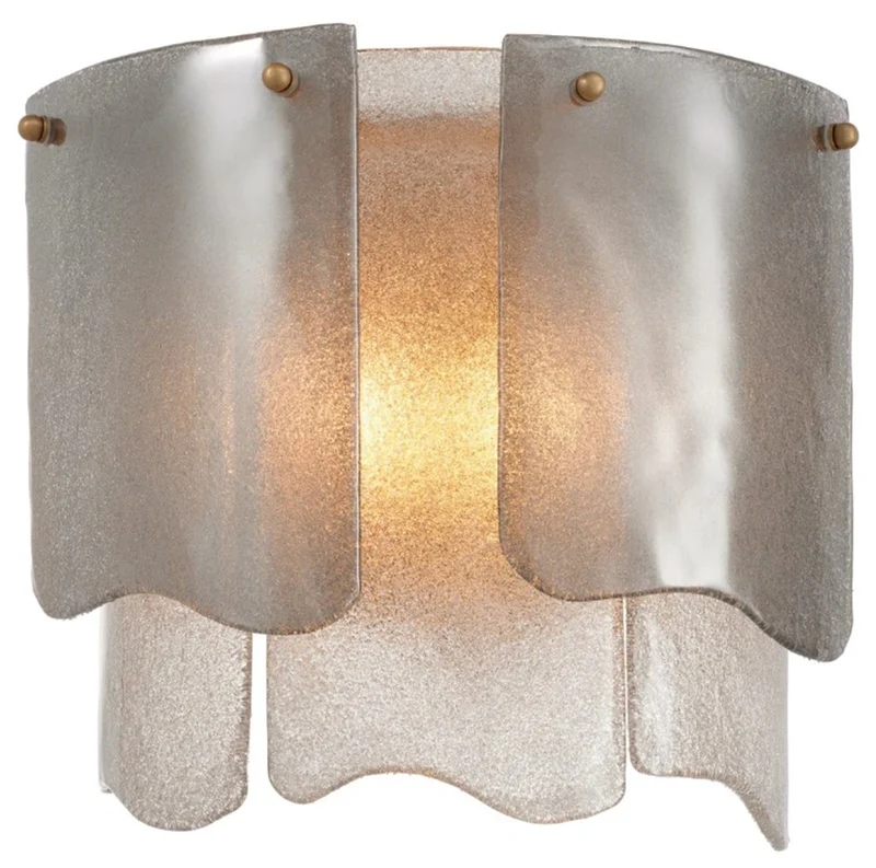 Casa Padrino Luxus Hotel / Restaurant Wandleuchte Antik Messing Finish / Rauchglas - B. 39 cm x T. 24 cm x H. 36 cm