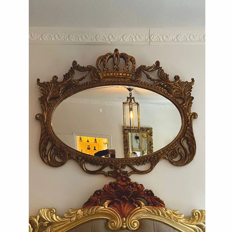 Pompöös by Casa Padrino Barock Spiegel Antik Gold 123 cm - Harald Glööckler Barock Interior