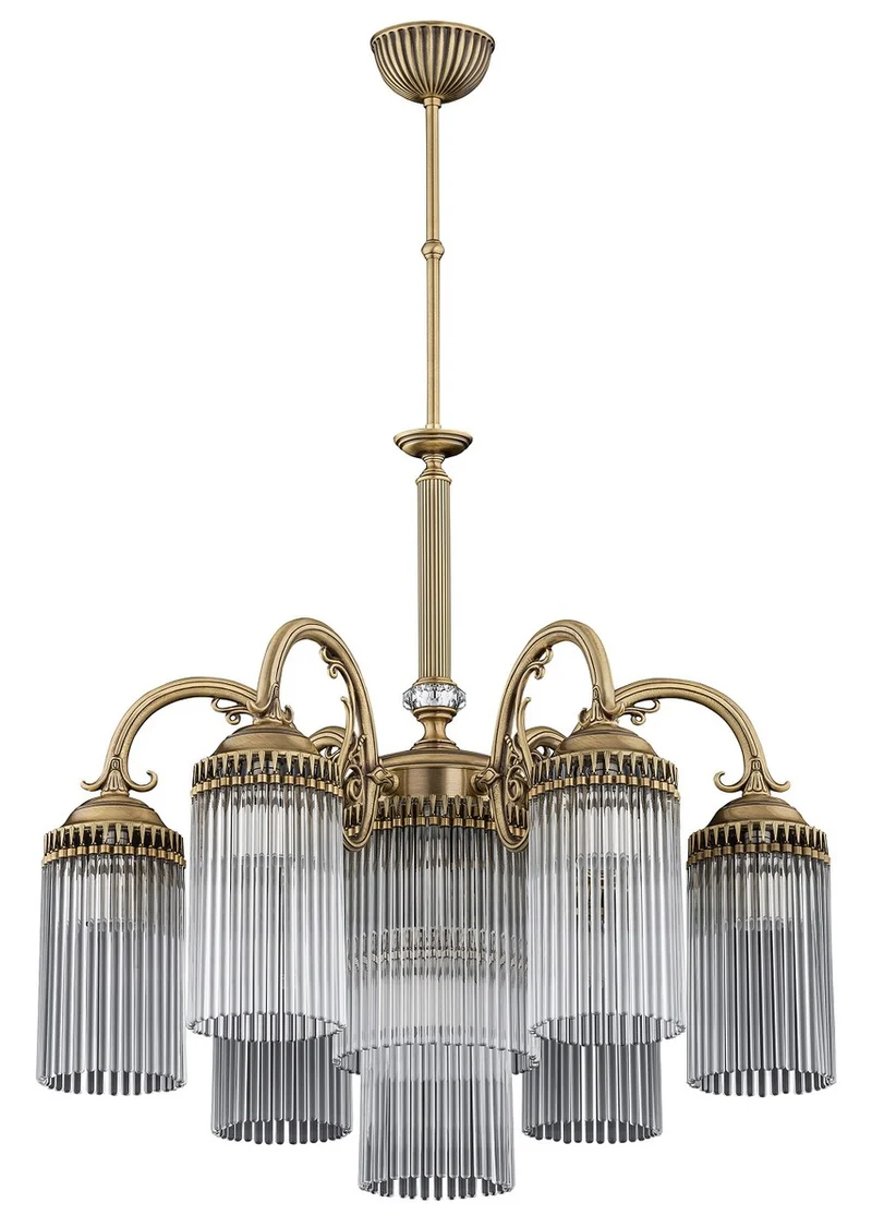 Casa Padrino Luxus Barock Kronleuchter Messing mit Patina Ø 60 x H. 85 cm