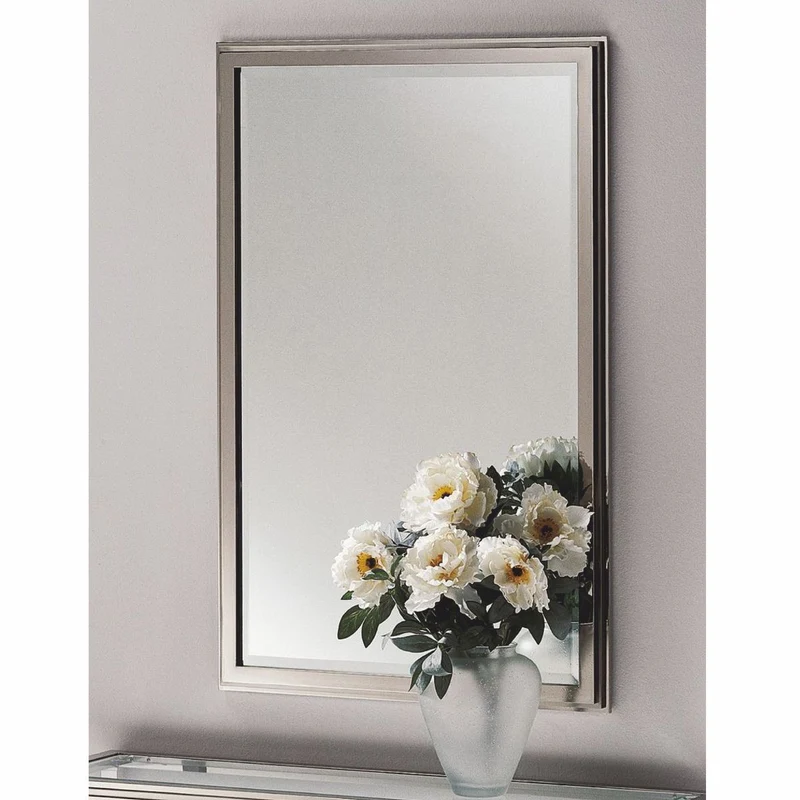Casa Padrino Luxus Messing Spiegel Silber H. 100 cm - Made in Italy