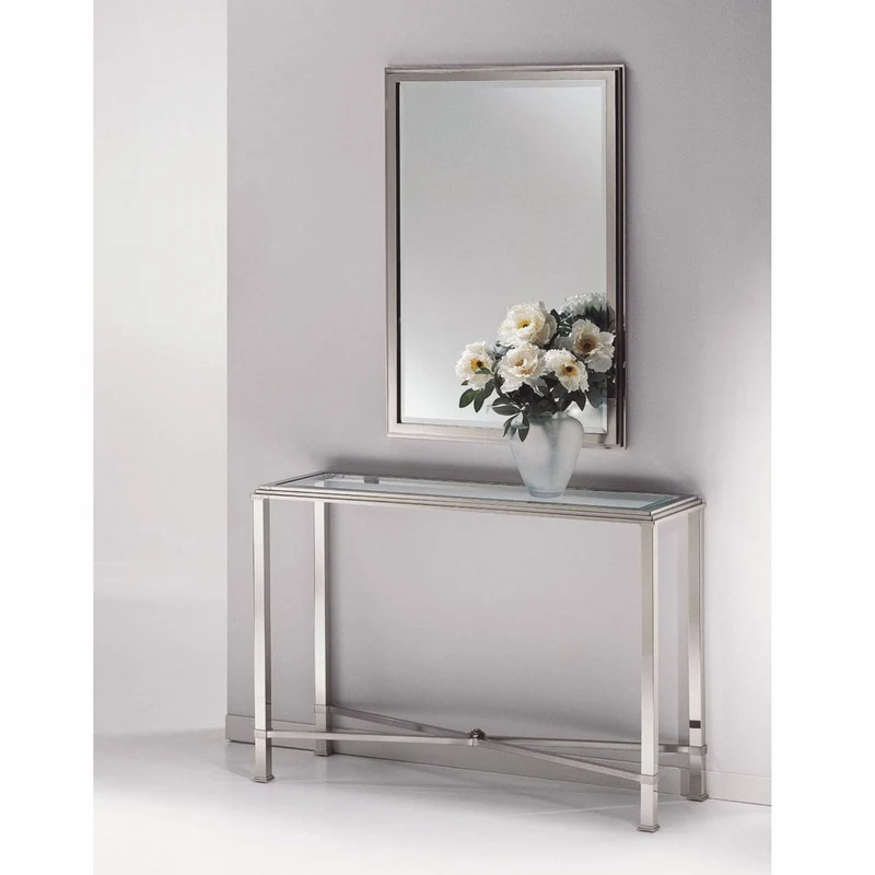 Casa Padrino Luxus Messing Spiegel Silber H. 100 cm - Made in Italy