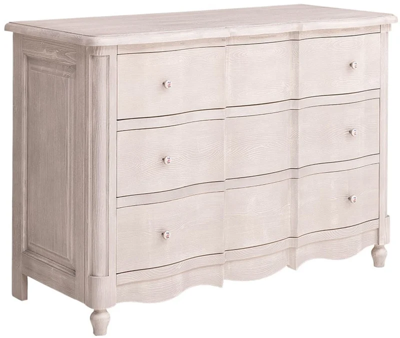 Casa Padrino Barock Landhausstil Kommode mit 3 Schubladen Hellgrau 130 cm