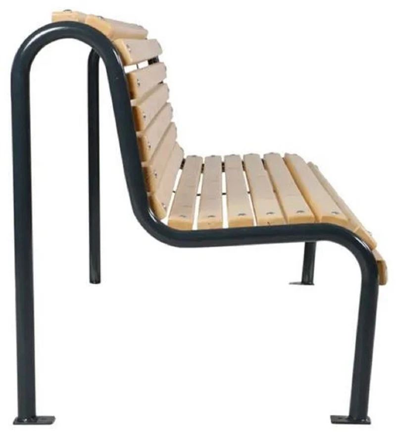 Casa Padrino Gartenbank Naturfarben / Schwarz 188 cm